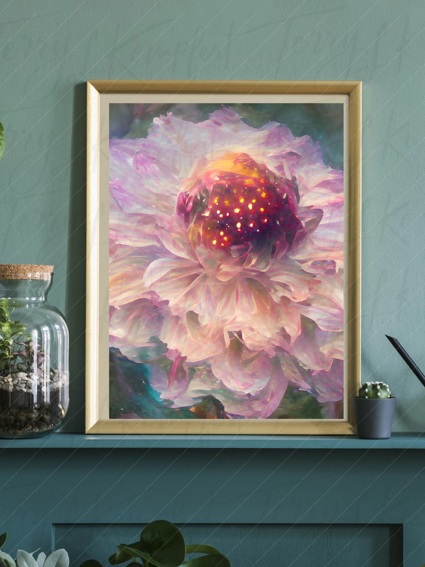Dahlia with Embers Canvas - Impressionistic painting - Fine Art print ready to frame, Gallery Wrapped Canvas - multiple size options