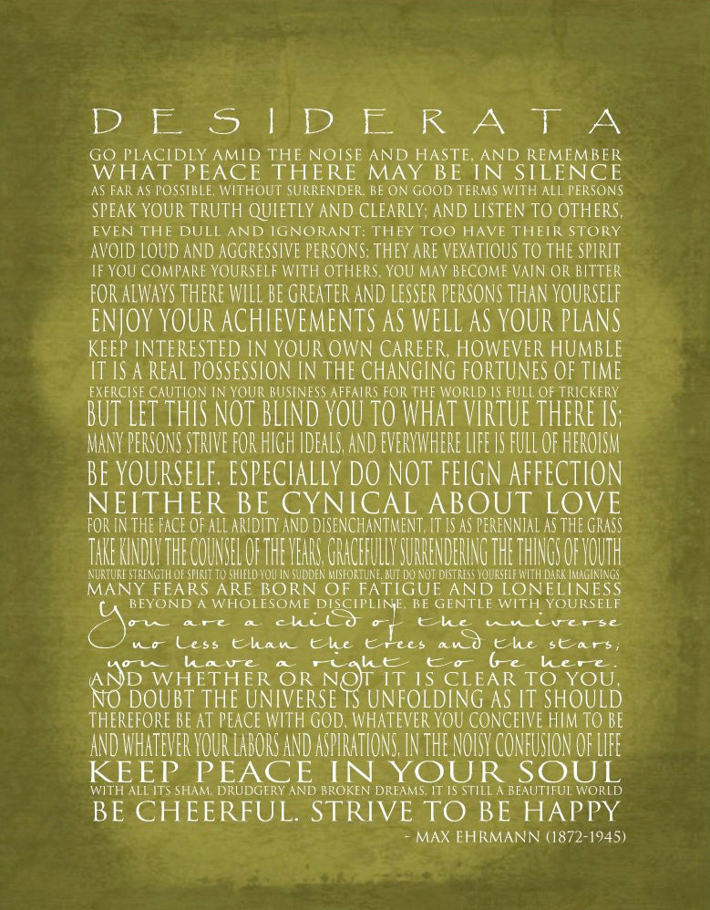 DESIDERATA - Print alone - ready to frame - You are a child of the universe - Max Ehrmann