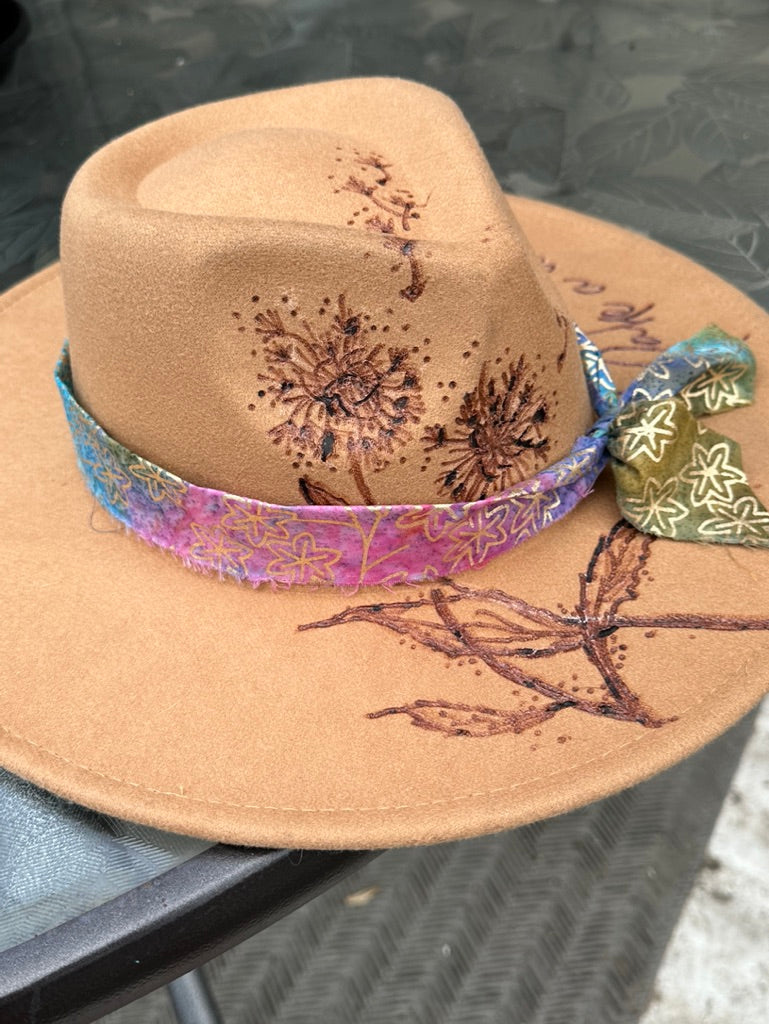 Fallin' Cowgirl Western Boho Brown Felt Hat Custom Branding